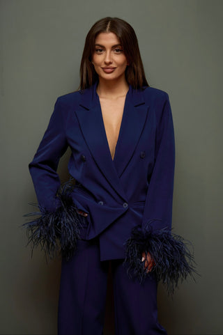 Tailleur Andy Blue piume su maniche