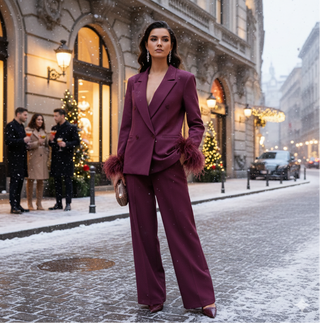 Tailleur Andy Vino piume su maniche