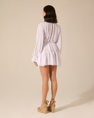 Short Kimono with Light Blue Frills