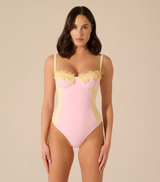 Intero ferretto Vittoria Rosa confetto e Giallo Pastello