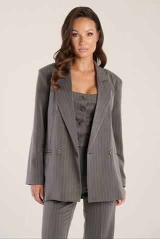 Giacca gessata Grey