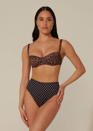 Bikini ferretto Monica Leopardato con slip double