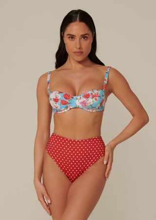 Bikini ferretto Monica Floreale con slip double