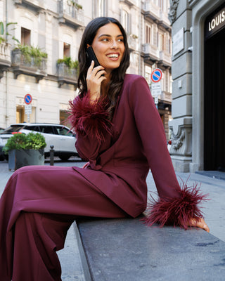Tailleur Andy Vino piume su maniche