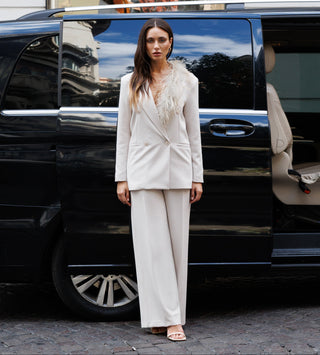 Tailleur Andy Burro Piume su scollo