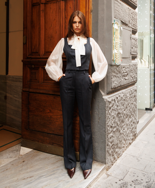 Set 3 pezzi Miranda Gessato Blu Navy